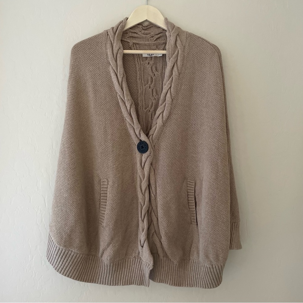 UGG Beige Sweater Knit Poncho